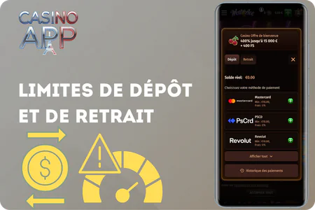 Limites dépôt retrait transactions Westace Casino France
