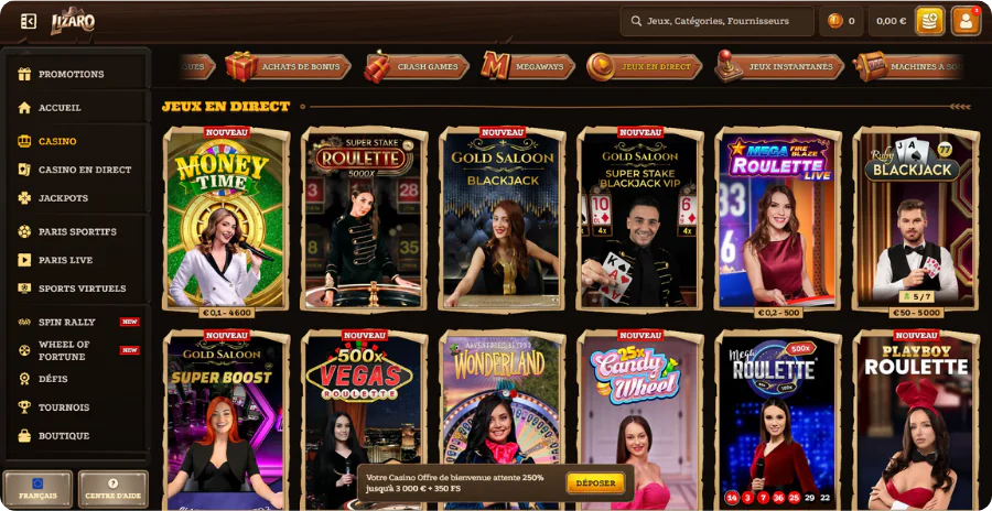 Casino direct croupiers streaming HD tables live Lizaro
