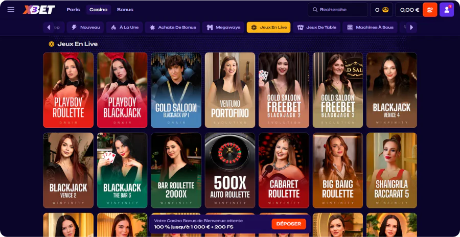 Casino direct croupiers streaming HD tables live X3Bet