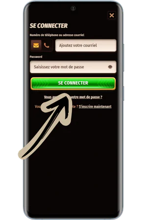 Formulaires connexion inscription application casino en ligne