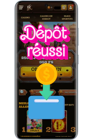 Confirmation compte rechargé application casino succès