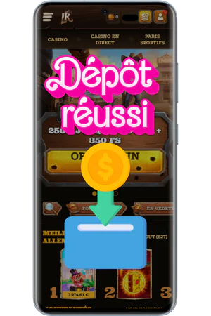 Confirmation compte rechargé application casino succès