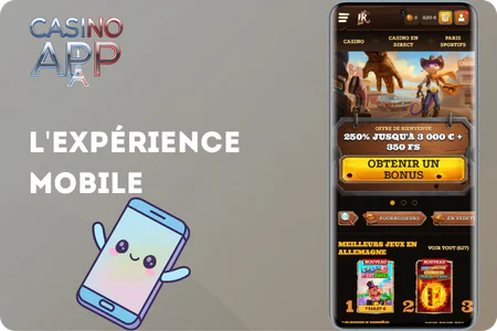 Expérience mobile Lizaro Casino interface responsive western