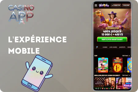 Expérience mobile Westace Casino interface PWA western optimisée